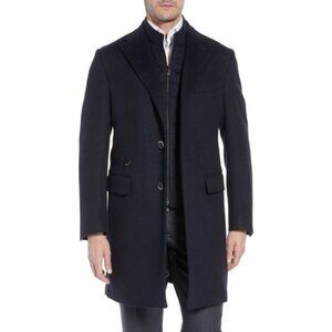 Corneliani Mens Wool Topcoat 46 Navy IT 56  NWT $1895
